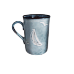 Mug gris avec voiliers