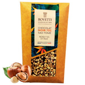 Chocolat noir 73% Sao Tomé aux noisettes du Piémont 100g