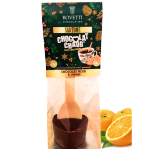 Cuillère chocolat chaud noir et orange