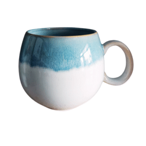 Mug boule bleu et crème