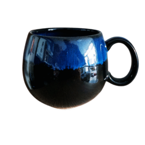 Mug boule noir et bleu